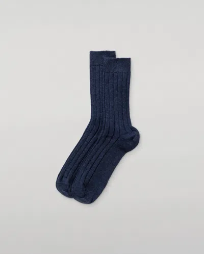 Johnstons Of Elgin Fleming Men's Navy Cashmere Socks In Blue