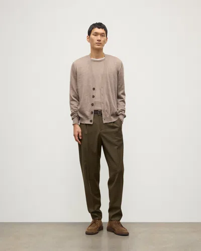 Johnstons Of Elgin Forsyth Light Brown Superfine Cashmere Cardigan In Neutral