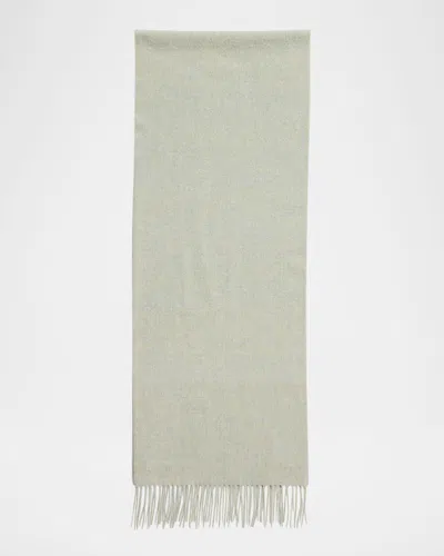 Johnstons Of Elgin Fringe Cashmere Scarf In Green