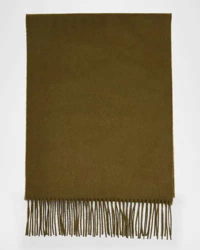Johnstons Of Elgin Fringe Cashmere Scarf In Green