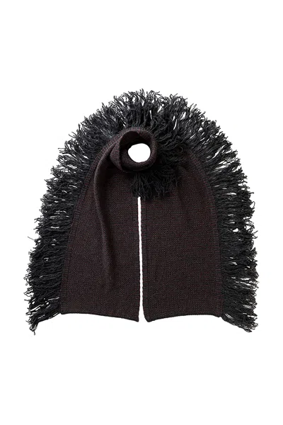 Johnstons Of Elgin Fringed Cashmere Dark Grey Scarf In Black