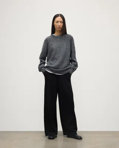 Johnstons Of Elgin Fyfe Dark Navy Marl Cashmere Jumper In Blue