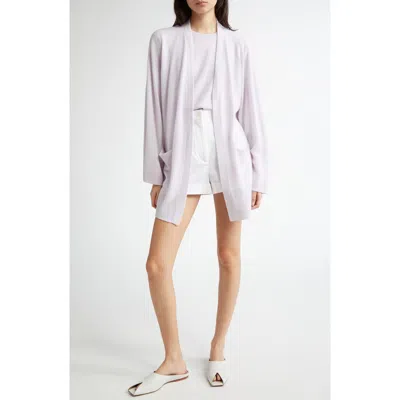 Johnstons Of Elgin Gauzy Cashmere Cardigan In Lavender
