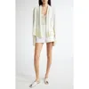 Johnstons Of Elgin Gauzy Ombré Colorblock Open Front Cashmerre Cardigan In Zinc/white
