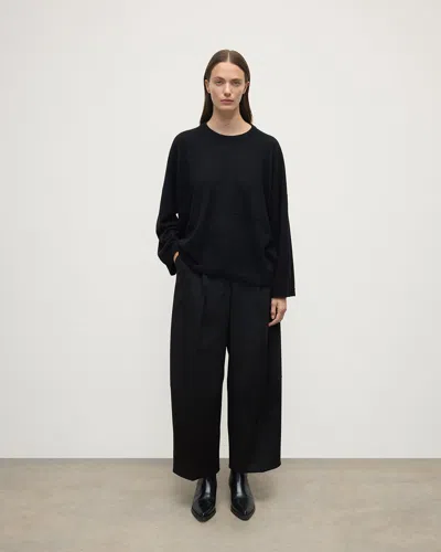 Johnstons Of Elgin Gauzy Pocket Black Cashmere Jumper In Blue