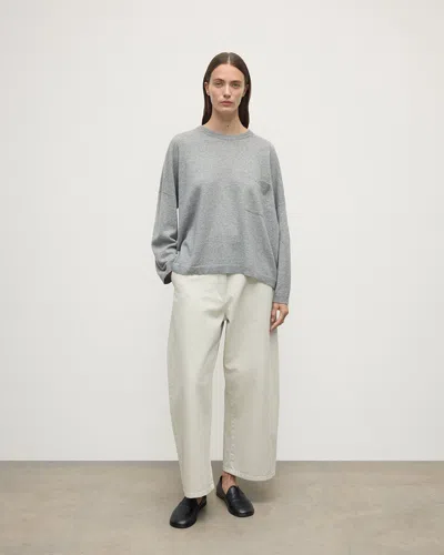 Johnstons Of Elgin Gauzy Pocket Light Grey Cashmere Jumper In Black