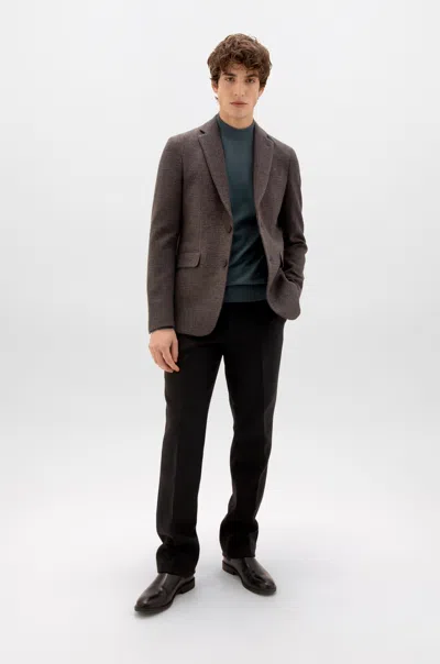 Johnstons Of Elgin Glen Check Tweed Jacket In Brown