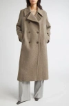 Johnstons Of Elgin Great Double Breasted Wool Coat In Brown