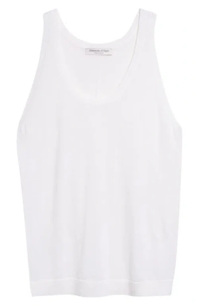 Johnstons Of Elgin Greer Wool Sweater Tank In White