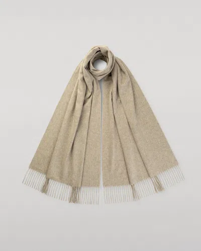 Johnstons Of Elgin Grey Recycled Cashmere Scarf In Brown