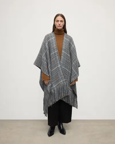 Johnstons Of Elgin Grey Texture Cape In Metallic