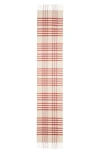 Johnstons Of Elgin Grid Check Cashmere Fringe Scarf In Pink
