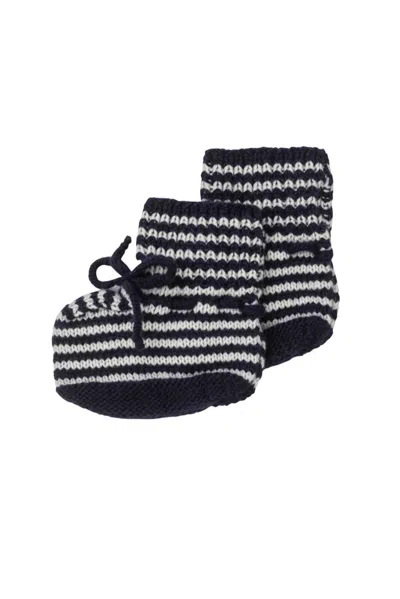 Johnstons Of Elgin Hand Knitted Stripy Cashmere Baby Booties In Multi