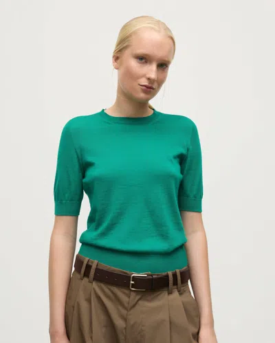 Honor Bright Green Superfine Cashmere T-shirt from Johnstons of Elgin