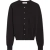 Johnstons Of Elgin Iris Cashmere Crewneck Cardigan In Black