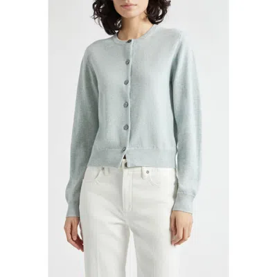 Johnstons Of Elgin Iris Cashmere Crewneck Cardigan In Blue