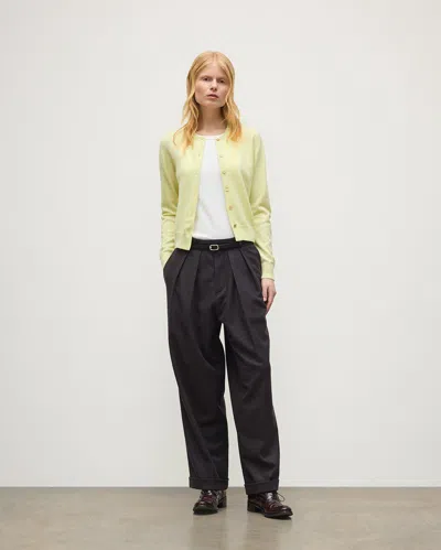 Johnstons Of Elgin Iris Classic Yellow Cashmere Cardigan