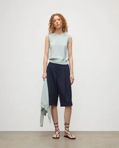 Johnstons Of Elgin Iris Light Green Classic Cashmere Tank In Blue
