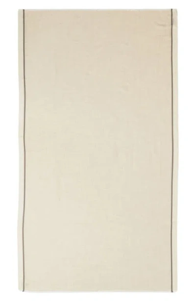 Johnstons Of Elgin Ives Chevron Border Cashmere Fringe Scarf In Neutral