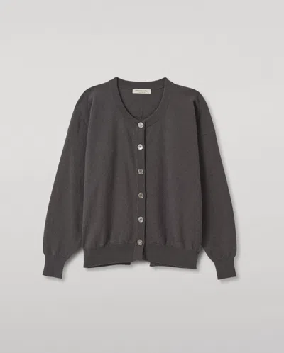 Johnstons Of Elgin Jessie Grey Cashmere Cardigan In Gray