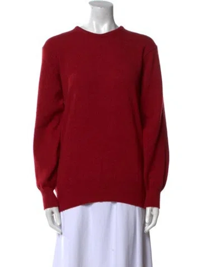 Pre-owned Johnstons Of Elgin Lambswool Crew Neck Sweater In Red