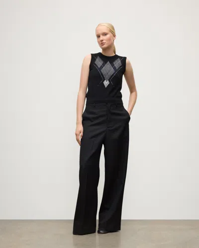 Johnstons Of Elgin Le Jabots Black Cashmere Tank