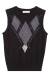 Johnstons Of Elgin Le Jabots Cashmere Sweater Vest In Black