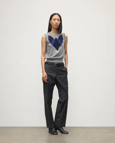 Johnstons Of Elgin Le Jabots Grey Cashmere Tank In Gray