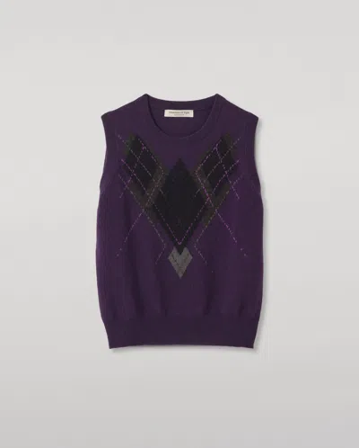 Johnstons Of Elgin Le Jabots Purple Cashmere Tank
