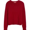 Johnstons Of Elgin Lecht Cashmere Rib Crewneck Sweater In Red