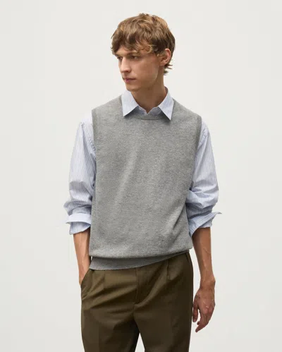 Johnstons Of Elgin Lennox Grey Cashmere Sleeveless Tank In Gray