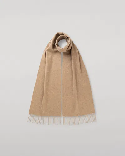 Johnstons Of Elgin Light Brown Cashmere Scarf