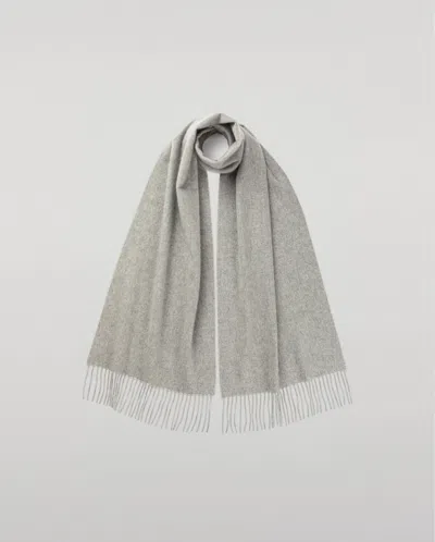 Johnstons Of Elgin Light Grey Wide Cashmere Scarf In Gray
