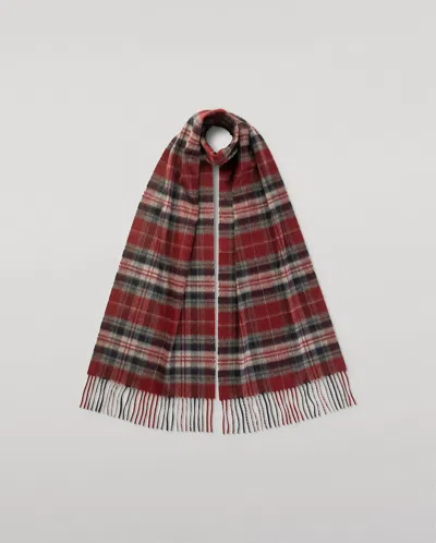 Johnstons Of Elgin Linlithgow Burgundy Cashmere Scarf In Multi