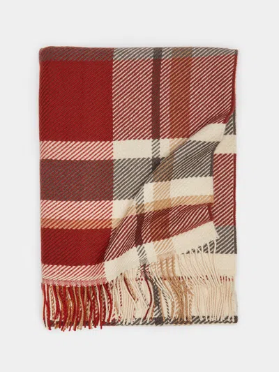Johnstons Of Elgin Lofty Check Merino Wool Blanket  Abask Luxury Gift In Multi
