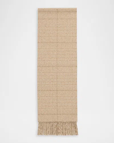 Johnstons Of Elgin Lofty Twill Cashmere Scarf In Brown