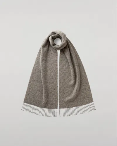 Johnstons Of Elgin Lofty Twill Grey Cashmere Scarf In Burgundy