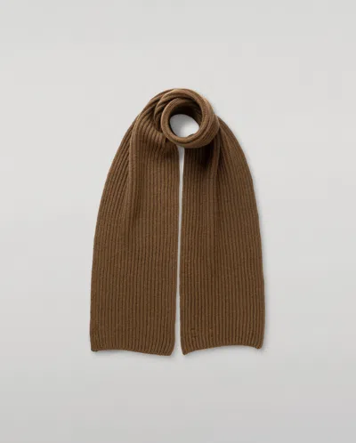 Johnstons Of Elgin Lovat Green Ribbed Cashmere Scarf In Animal Print
