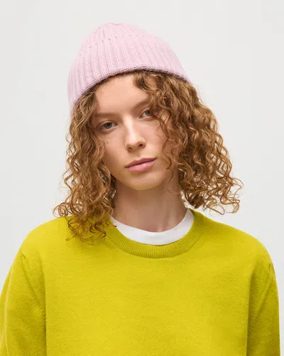 Johnstons Of Elgin Lovat Ribbed Cashmere Beanie In Pink