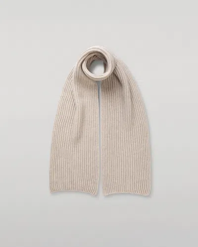 Johnstons Of Elgin Lovat Natural Ribbed Cashmere Scarf In Neutral