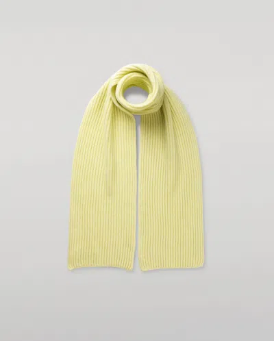 Johnstons Of Elgin Lovat Yellow Ribbed Cashmere Scarf