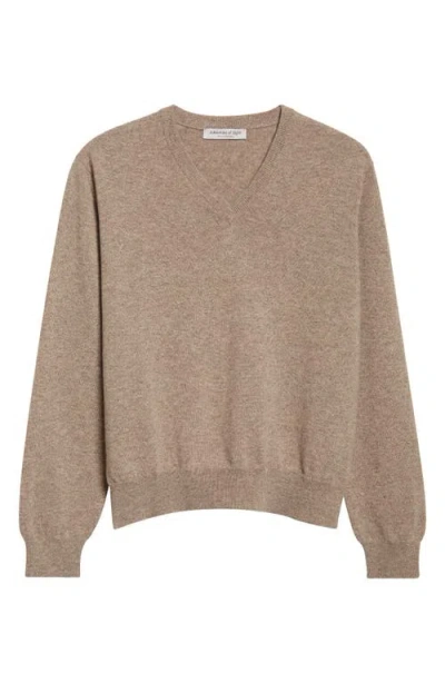 Johnstons Of Elgin Lunan Cashmere V-neck Sweater In Brown