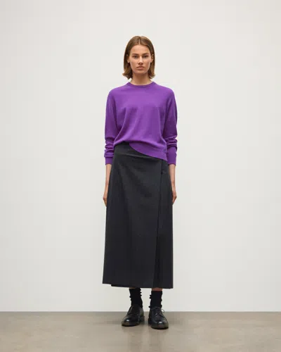 Johnstons Of Elgin Lunan Classic Purple Cashmere Crew Jumper