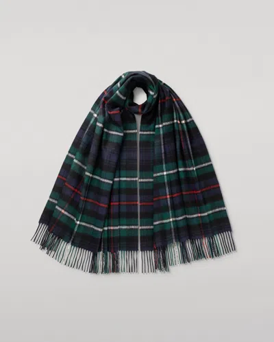 Johnstons Of Elgin Mackenzie Tartan Cashmere Stole In Blue