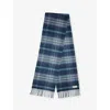 Johnstons Of Elgin Mens Blue Check Cashmere Gloves In Blue