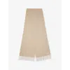 Johnstons Of Elgin Mens Cream Dun Lofty Twill Cashmere Scarf In Neutral