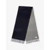 Johnstons Of Elgin Mens Dark Navy / Grey Contrast Reversible Cashmere Scarf In Blue