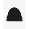 Johnstons Of Elgin Mens Iron Ribbed Cashmere Beanie In Burgundy