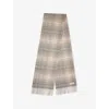 Johnstons Of Elgin Mens Natural Soft Blur Check Cashmere Scarf In Gray