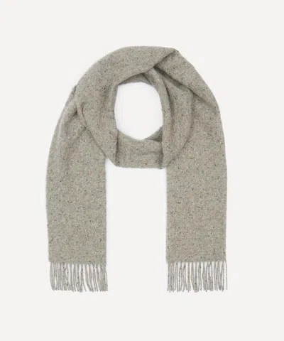 Johnstons Of Elgin Mens Lofty Twill Cashmere Scarf In Gray